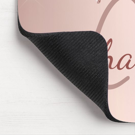 Tapis De Souris parties scintillant or rose monogramme initiales l (Coin)