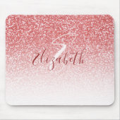 Tapis De Souris Parties scintillant or rose Ombre Monogram (Devant)