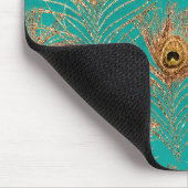 Tapis De Souris Parties scintillant Peacock Feathers Motif (Coin)