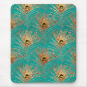 Tapis De Souris Parties scintillant Peacock Feathers Motif (Devant)