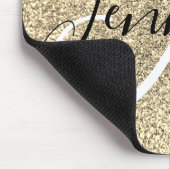 Tapis De Souris Parties scintillant Platine Gold Faux Monogramme p (Coin)