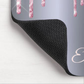 Tapis De Souris Parties scintillant rose argent goutte un script d (Coin)