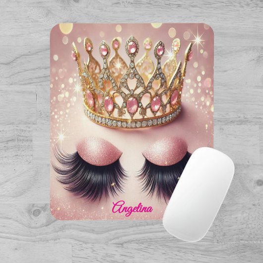 Tapis De Souris Parties scintillant rose Eyelashes Couronne person