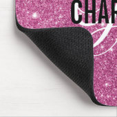 Tapis De Souris Parties scintillant rose moderne monogramme nom pa (Coin)