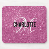 Tapis De Souris Parties scintillant rose moderne monogramme nom pa (Devant)
