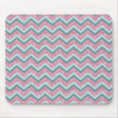 Tapis De Souris Parties scintillant rose Motif ZigZag (Devant)