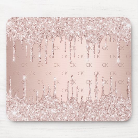 Tapis De Souris parties scintillant rose or monogramme initiales r (Devant)