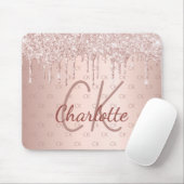 Tapis De Souris parties scintillant rose or monogramme initiales r (Avec souris)