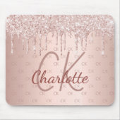 Tapis De Souris parties scintillant rose or monogramme initiales r (Devant)