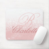 Tapis De Souris Parties scintillant rose pâle Fille Script Nom du  (Avec souris)