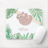 Tapis De Souris Parties scintillant rose pâle Nom animal de la jun (Avec souris)