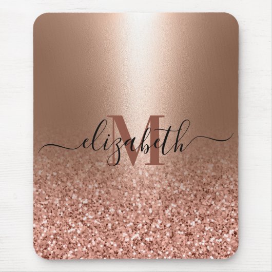 Tapis De Souris Parties scintillant rose rose Gold Faux (Devant)