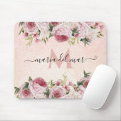 Tapis De Souris Parties scintillant rose Rose or fleuri (Avec souris)
