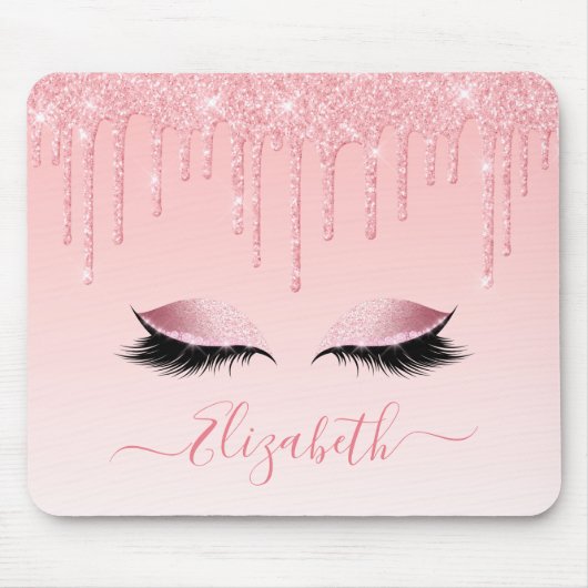 Tapis De Souris Parties scintillant rose tendance moderne Lashes S (Devant)