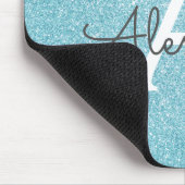 Tapis De Souris Parties scintillant turquoise d'étincelle bleue No (Coin)