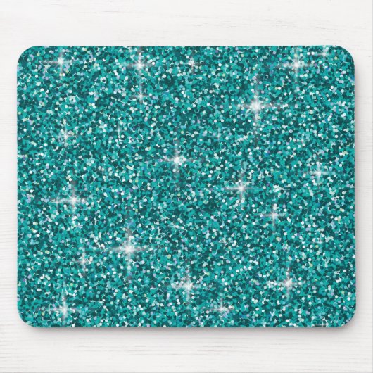Tapis De Souris parties scintillant Turquoise irisée (Devant)