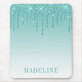 Tapis De Souris Parties scintillant Turquoise moderne et tendance (Devant)