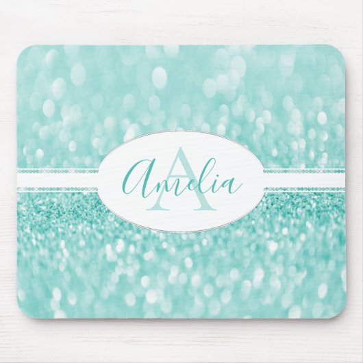 Tapis De Souris Parties scintillant turquoise Personnaliser le car (Devant)