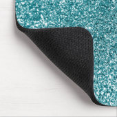 Tapis De Souris Parties scintillant Turquoise Sparkly Bokeh Faux (Coin)