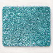 Tapis De Souris Parties scintillant Turquoise Sparkly Bokeh Faux (Devant)
