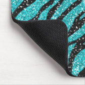 Tapis De Souris Parties scintillant turquoise Zebra Print (Coin)