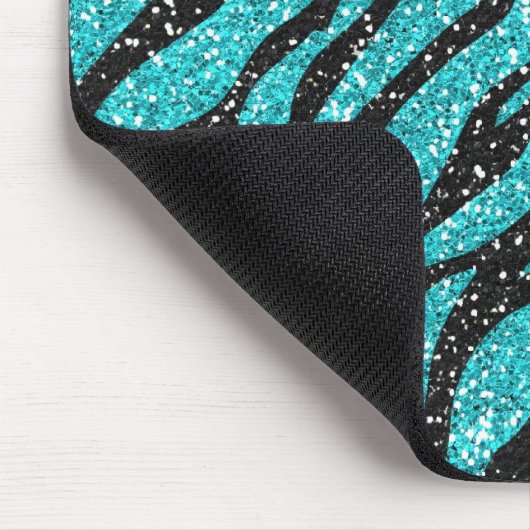 Tapis De Souris Parties scintillant turquoise Zebra Print (Coin)