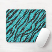 Tapis De Souris Parties scintillant turquoise Zebra Print (Avec souris)