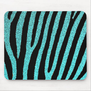 Tapis De Souris parties scintillant turquoise zebra rayures mode
