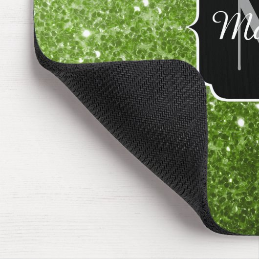 Tapis De Souris Parties scintillant vert clair brille Monogram (Coin)