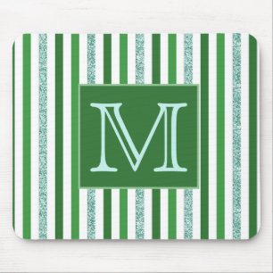 Tapis De Souris Parties scintillant verte contemporaine en argent