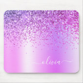 Tapis De Souris Parties scintillant violet Monogramme Nom Luxury G (Devant)