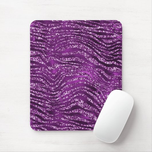 Tapis De Souris Parties scintillant violet Ombre glam Tiger Stripe (Avec souris)
