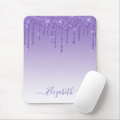 Tapis De Souris Parties scintillant violette à script moderne et t (Avec souris)