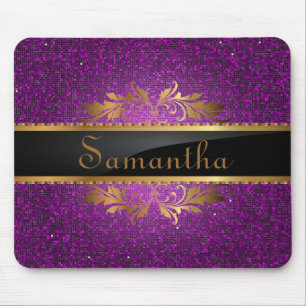 Tapis De Souris Parties scintillant violette Sequin Disco Mousepad