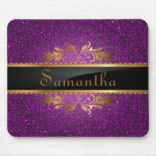 Tapis De Souris Parties scintillant violette Sequin Disco Mousepad (Devant)