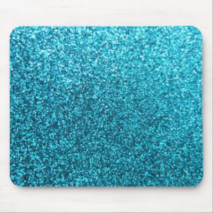 Tapis De Souris Parties scintillantes bleues de Faux