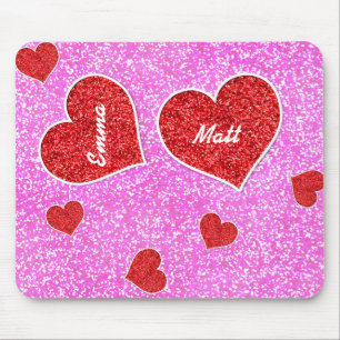 Tapis De Souris PARTIES SCINTILLANTES GIRLY de ROSE de COEUR