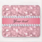 Tapis De Souris Parties scintillantes roses Bokeh et diamants (Devant)