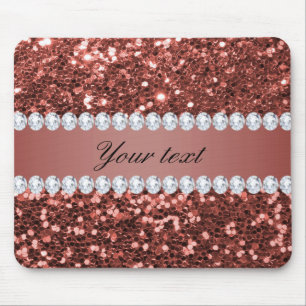 Tapis De Souris Parties scintillantes roses et diamants de Faux