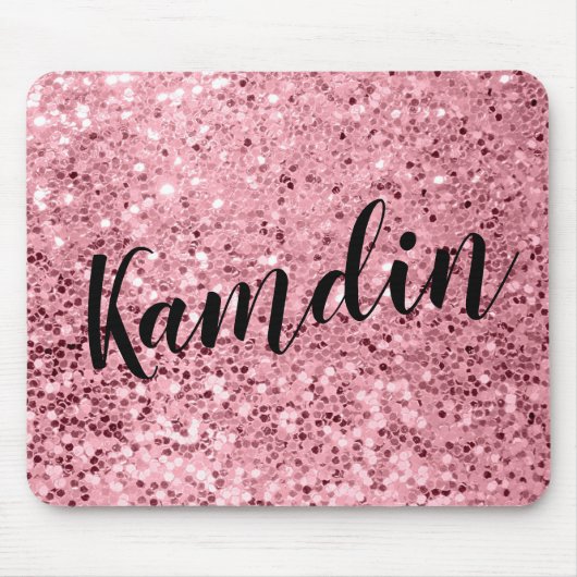 Tapis De Souris Parties scintillantes roses personnalisées d'or de (Devant)