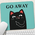 Tapis De Souris Partir du doigt médian noir Chat amusant<br><div class="desc">Pars Le Doigt Noir Chat Drôle Pad Souris. Personnalisez ce design personnalisé avec votre propre texte et choisissez votre propre arrière - plan couleur.</div>