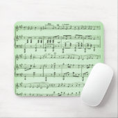 Tapis De Souris Partition de musique verte (Avec souris)