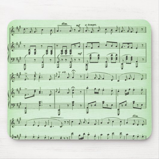Tapis De Souris Partition de musique verte (Devant)
