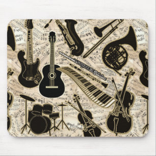Tapis De Souris Partition et instruments Black/Gold ID481