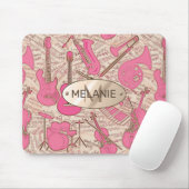 Tapis De Souris Partition et instruments de musique rose/ivoire ID (Avec souris)