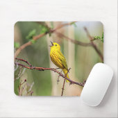 Tapis De Souris Paruline jaune chante (Avec souris)