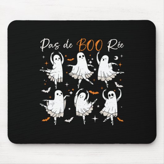 Tapis De Souris Pas De Boo-rée Funny Ballet Ghosts Danse Professeu (Devant)