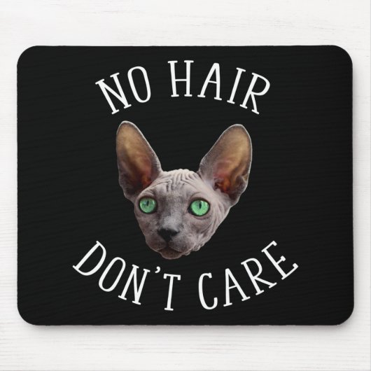 Tapis De Souris Pas de cheveux s'en fiche Funny Sphynx Chat (Devant)