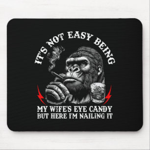 Tapis De Souris Pas facile d'être la citation du singe de bonbon p