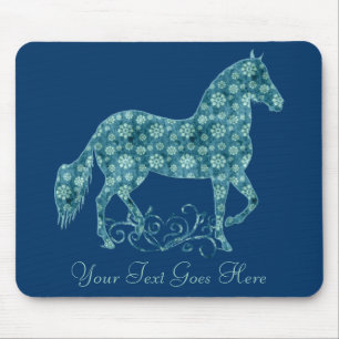 Tapis De Souris Paso Fino Cheval Grunge Turquoise Floral